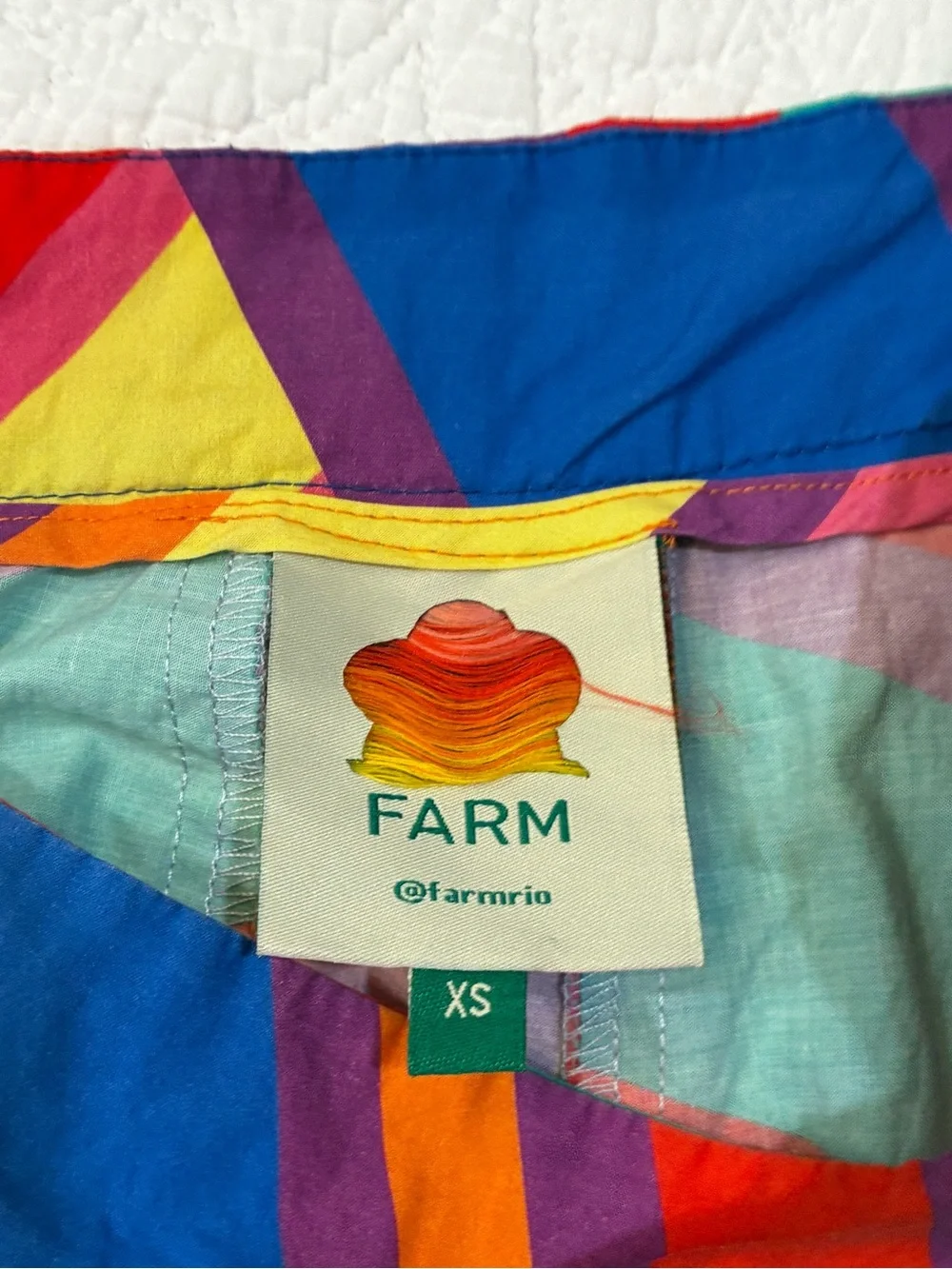 FARM Rio Bruna Stripes Midi Skirt Colorful 100% Cotton XS